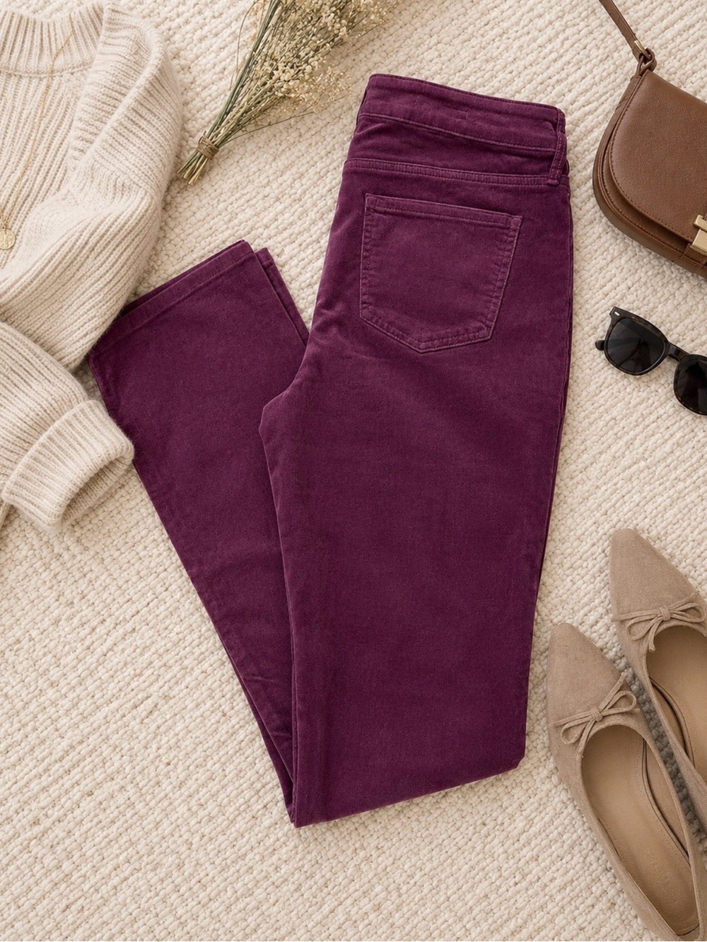 Marilyn Straight Corduroy Pants In Husk
